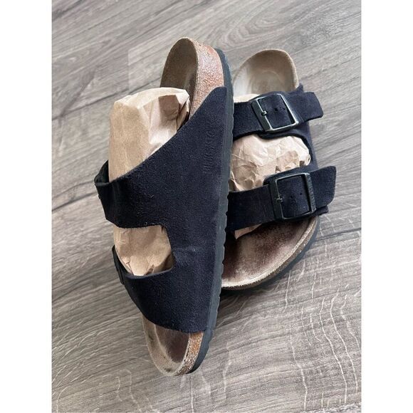 Birkenstock Arizona Soft Footbed Velvet Black  Suede Narrow Width EU Size 41 / W main image 7